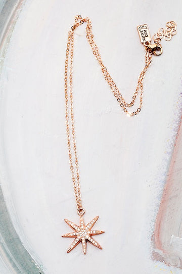 shining star rose gold necklace